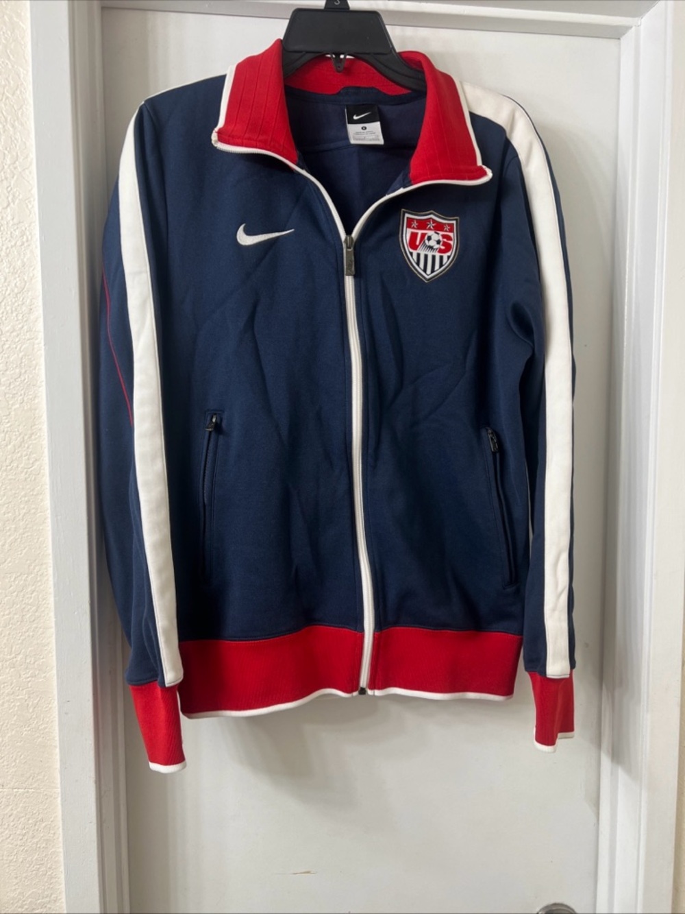 Nike Men’s Navy Red White Soccer Track Jacket